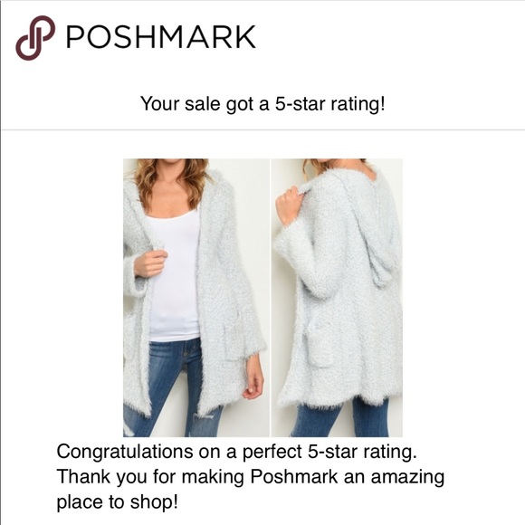 FUZZY GREY CARDIGAN SWEATER - Picture 8 of 8